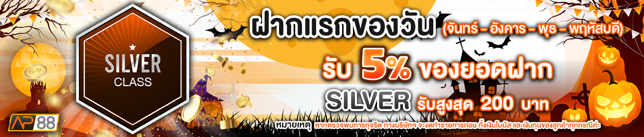 บาคาร่า คาสิโน สล็อตออนไลน์ โปรโมชั่นฝากยอดแรกของวันระดับ SILVER รับฟรี 5%